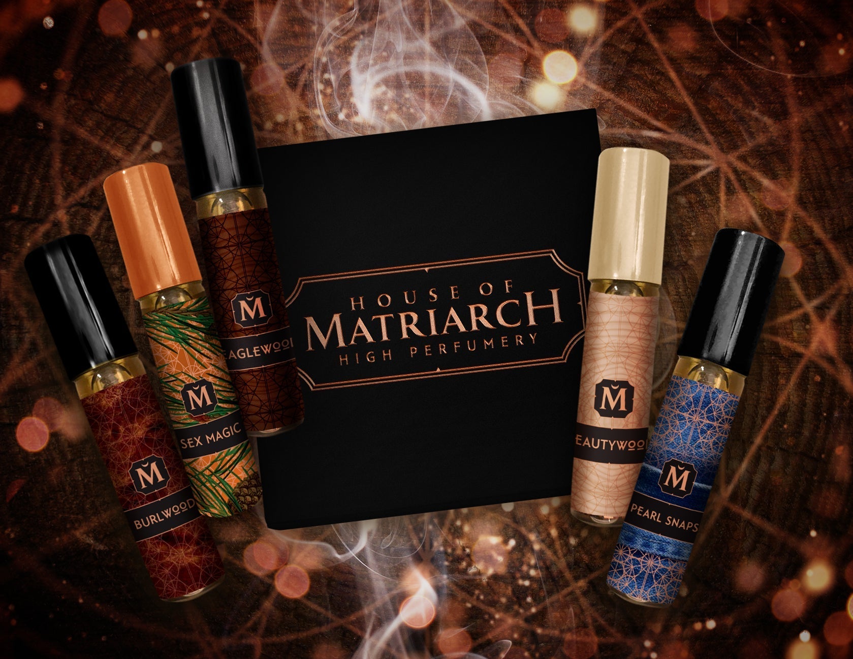 Matriarch Perfumes Noble Woods Discovery Set: Fragrance Samples with Natural Woods