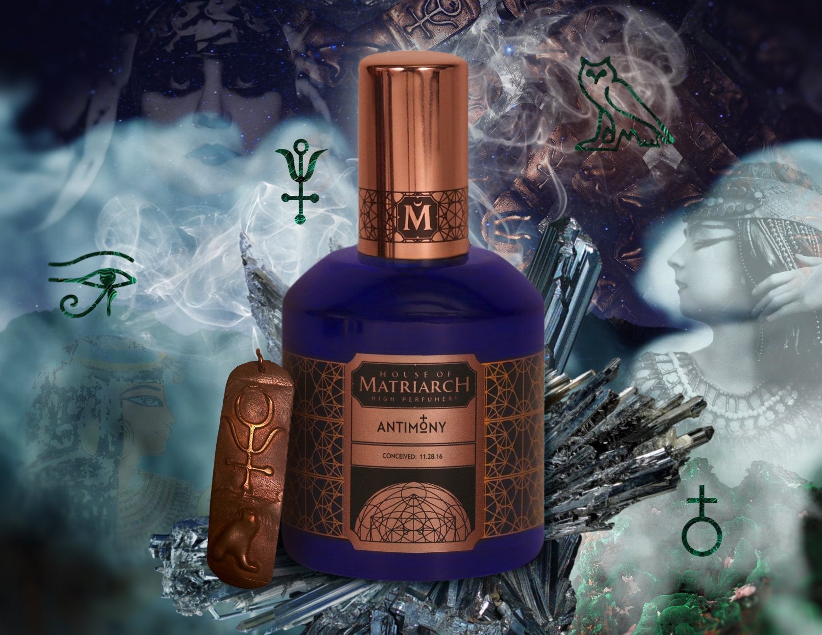 House of Matriarch - SEATTLE, WA - Natural, Organic, Vegan, Artisan & Niche High Perfumery ANTIMONY - 100% Natural Kohl Inspired Incense Perfume: The Smoky Eye in Fragrance Form